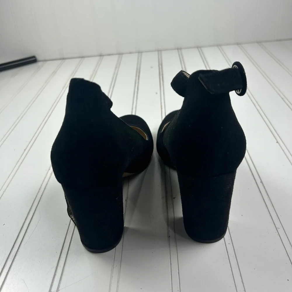 Marc Fisher Vintage Black Suede Velvet Block Heels Pumps Women’s Size 7.5M - Picture 7 of 10